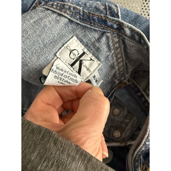 Vintage 90s CK One Calvin Klein Denim Shortalls Women's Medium Made - Picture 5 of 7